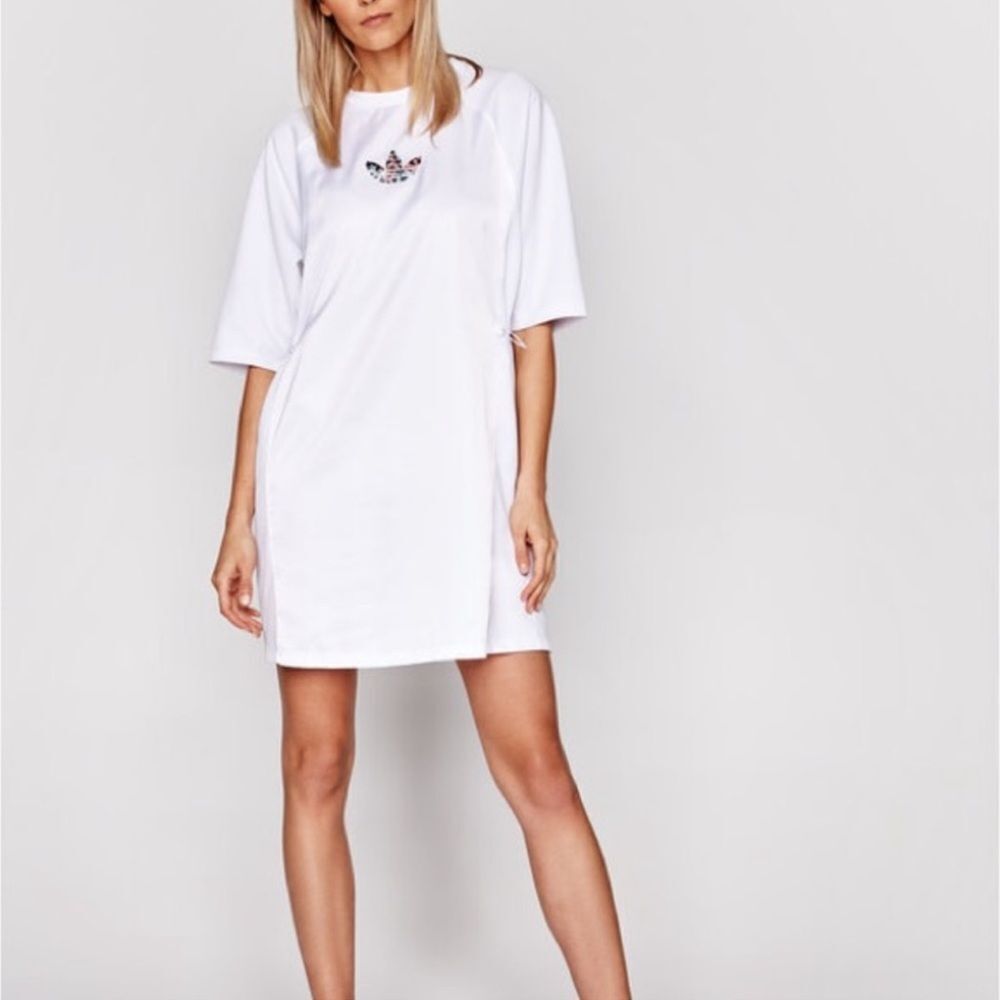 adidas Originals white logo string Tee Dress